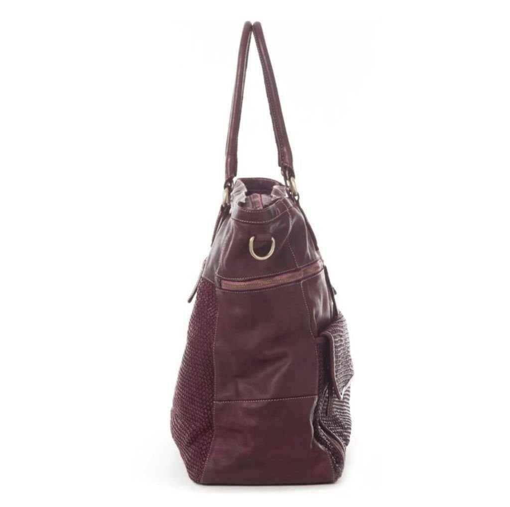 BZNA Bag Boneys Weinrot Italy Designer Damen Tasche Handtasche Schultertasche Leder Shopper Neu