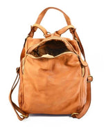 Load image into Gallery viewer, BZNA Bag Stella Cognac Backpacker Designer Rucksack Damenhandtasche Schultertasche Leder Nappa sheep ItalyNeu
