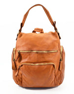 Load image into Gallery viewer, BZNA Bag Stella Cognac Backpacker Designer Rucksack Damenhandtasche Schultertasche Leder Nappa sheep ItalyNeu
