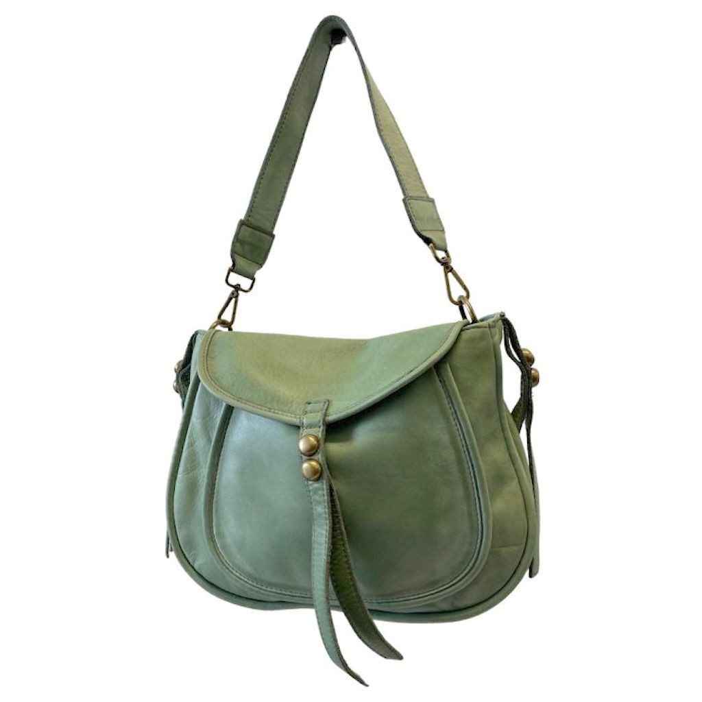BZNA Bag Kiara Mint Grün italy Designer Leder Schulter Ledertasche Umhänge Tasche
