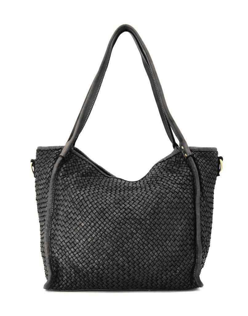 BZNA Bag Buca Schwarz Italy Designer Leder Schulter Ledertasche Shopper Ledertasche