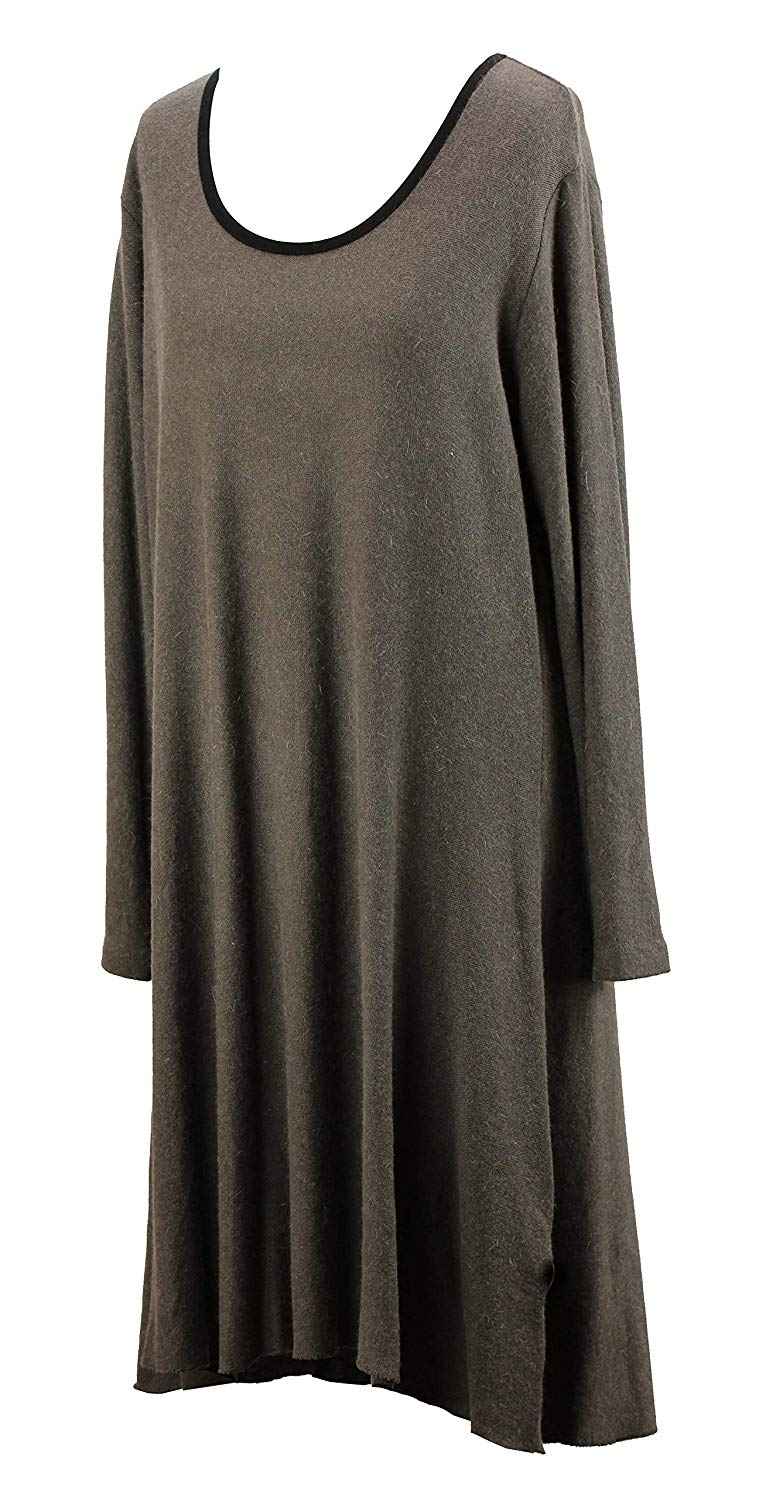 BZNA Wollkleid Lana Wolle Strickkleid Tunika Kleid Taupe Braun nero Longpulli Tunikakleid Shirt 36 38 40 42 44 46 one size Damen Dress Oberteil elegant