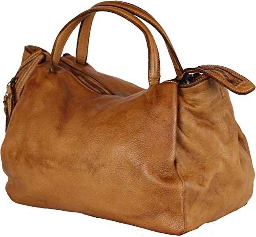 BZNA Bag Diana Cognac Italy Designer Damen Handtasche Schultertasche Tasche Leder