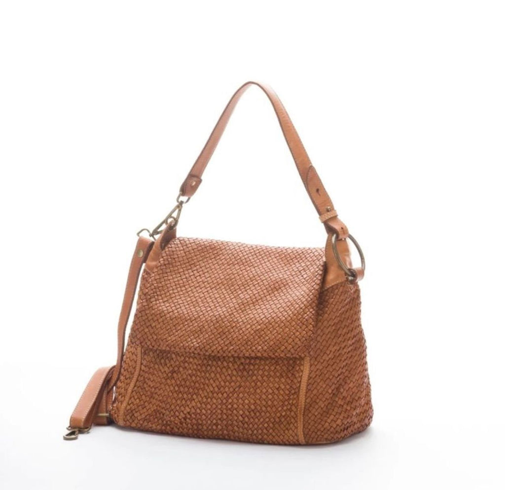 BZNA Bag Tarja Cognac Italy Designer Messenger Damen Handtasche Schultertasche - B Z N A
