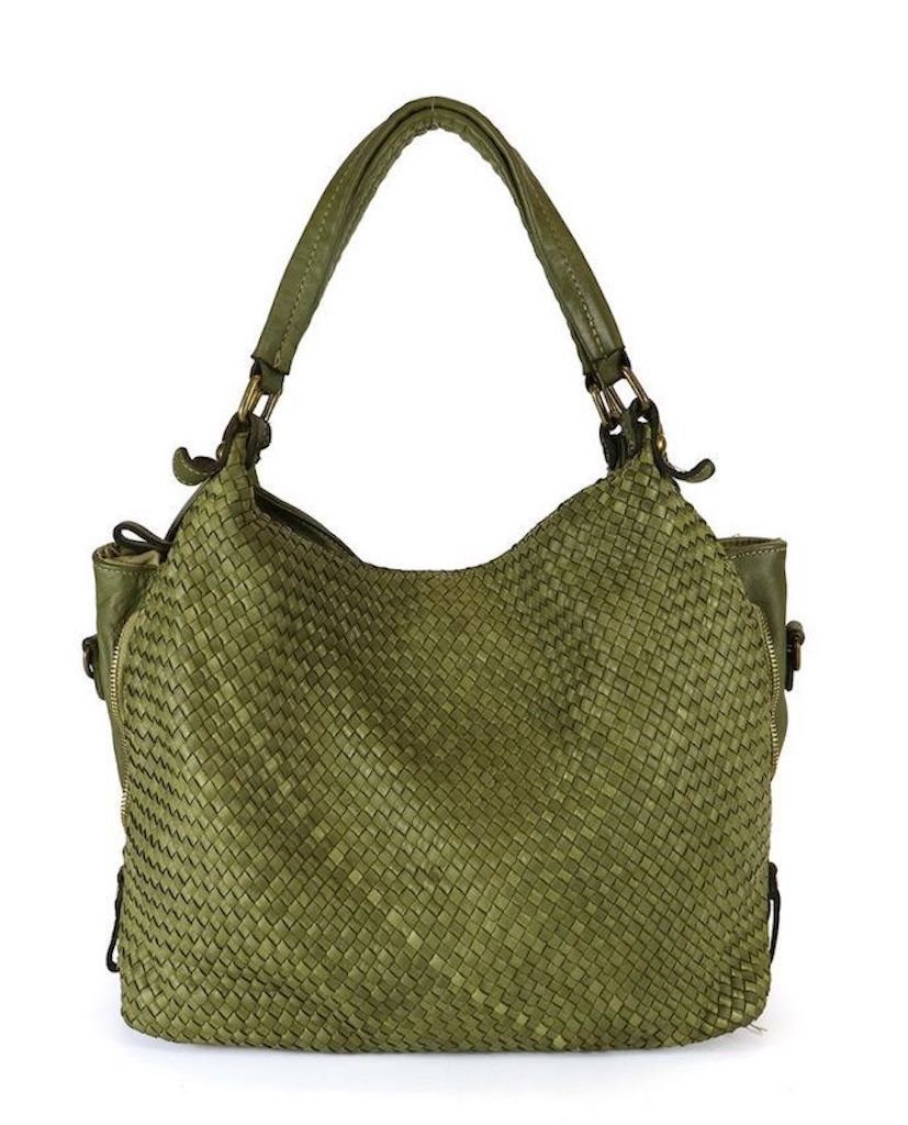BZNA Bag Lea Grün Lederfarben Italy Designer Damen Handtasche Schultertasche - B Z N A