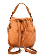 Load image into Gallery viewer, BZNA Bag Stella Cognac Backpacker Designer Rucksack Damenhandtasche Schultertasche Leder Nappa sheep ItalyNeu

