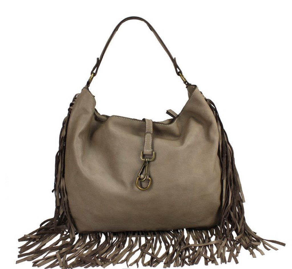BZNA Bag Napoli Taupe Italy Designer Damen Handtasche Ledertasche Schultertasche Tasche Leder Shopper Neu