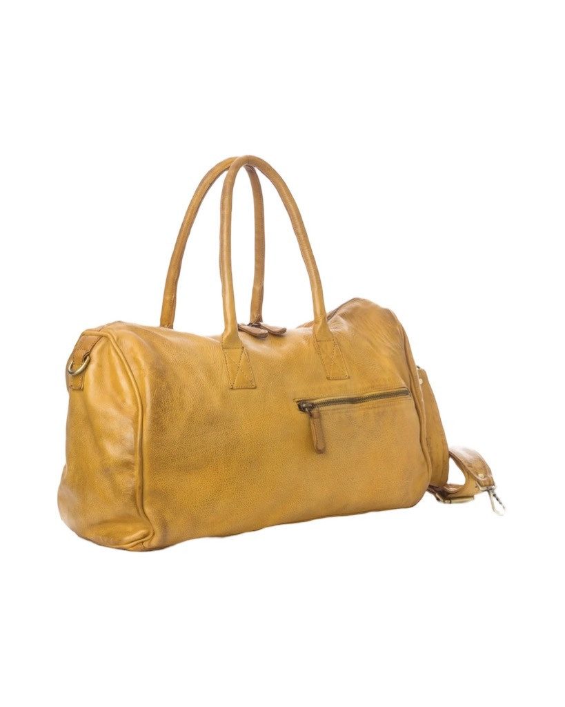 BZNA Bag Antonio Vintage Senape Gelb Italy Designer Weekender  Reise Tasche Handtasche Schultertasche Leder Shopper Neu