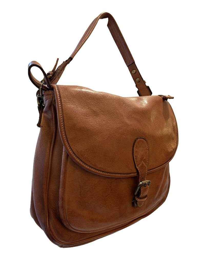 BZNA Bag Vera cognac italy Designer Schulter Ledertasche Umhänge Tasche Handtasche Neu