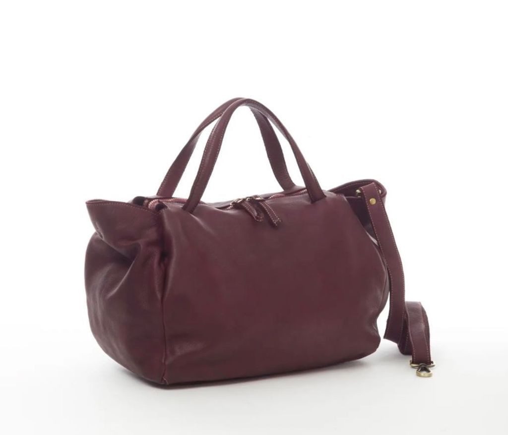 BZNA Bag Diana Bordeaux Italy Designer Damen Handtasche Schultertasche Tasche Leder - B Z N A