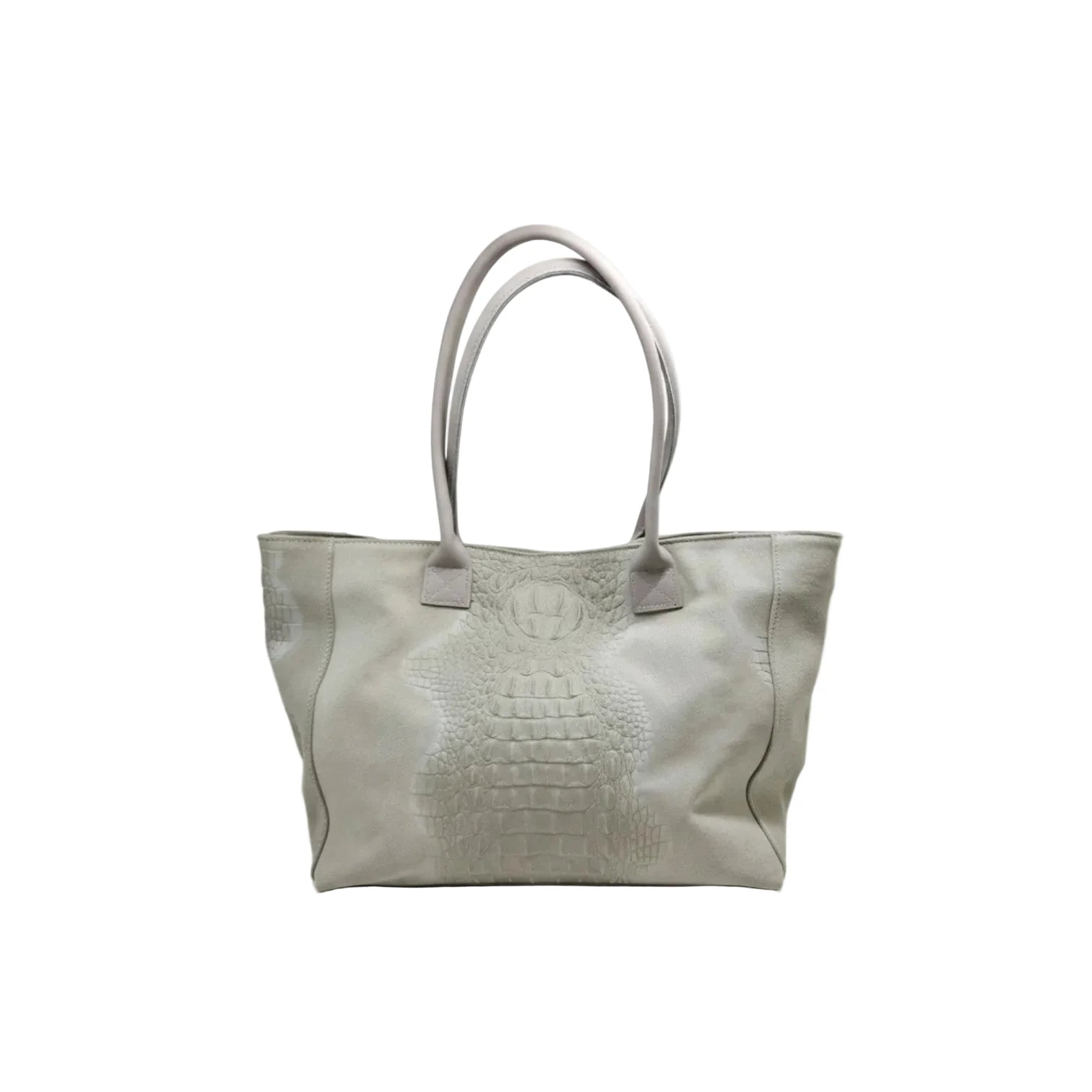 BZNA Bag Ladas Beige Kroko Prägung Leder Italy Damen Shopper Handtasche Schultertasche Tasche - B Z N A