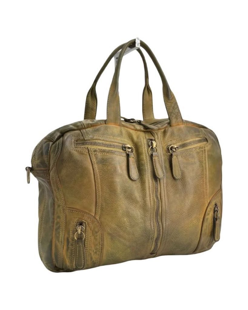 BZNA Bag Simsa Grün Business Aktentasche Designer Ledertasche Schultertasche Unisex - B Z N A