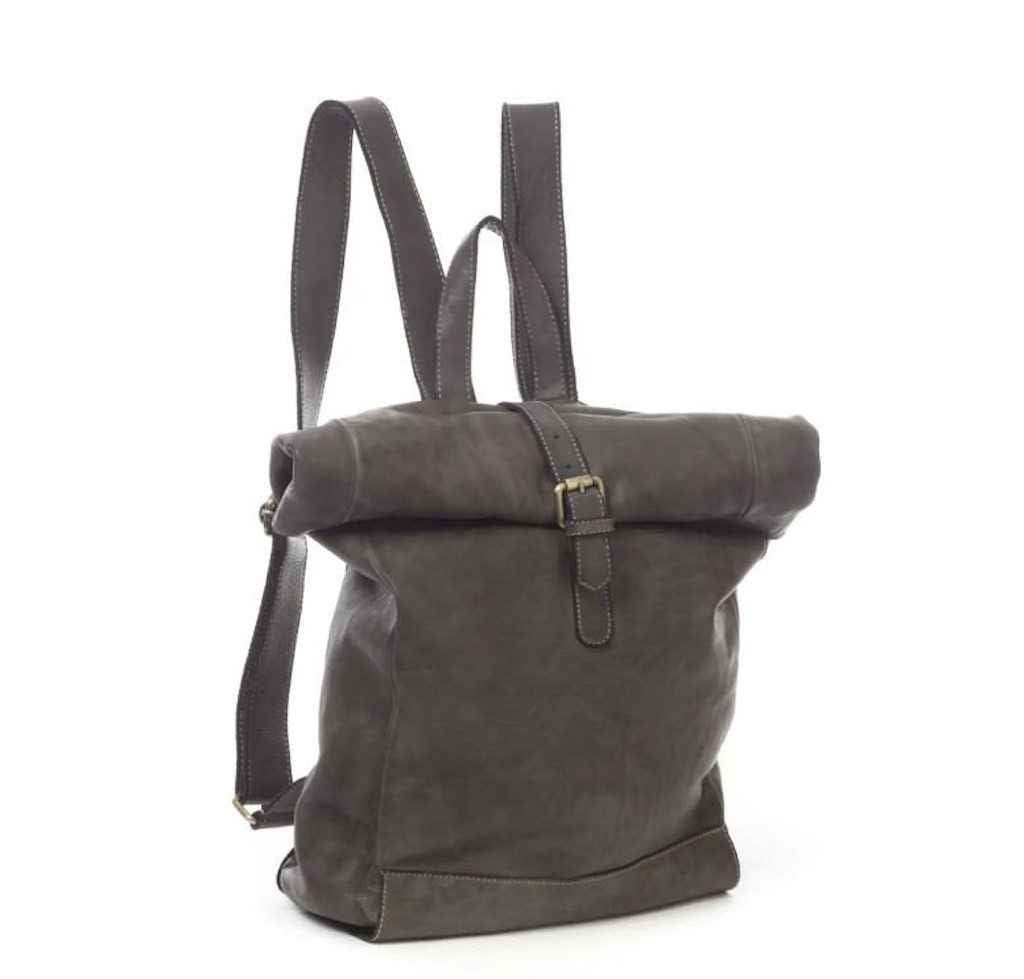 BZNA Rucksack Kev Grau Unisex Roll Top Backpacker Designer Handtasche