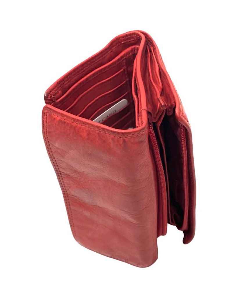 BZNA Berlin Smeza Rot Wallet Leather Leder Portemonnaie Geldbörse Clutch