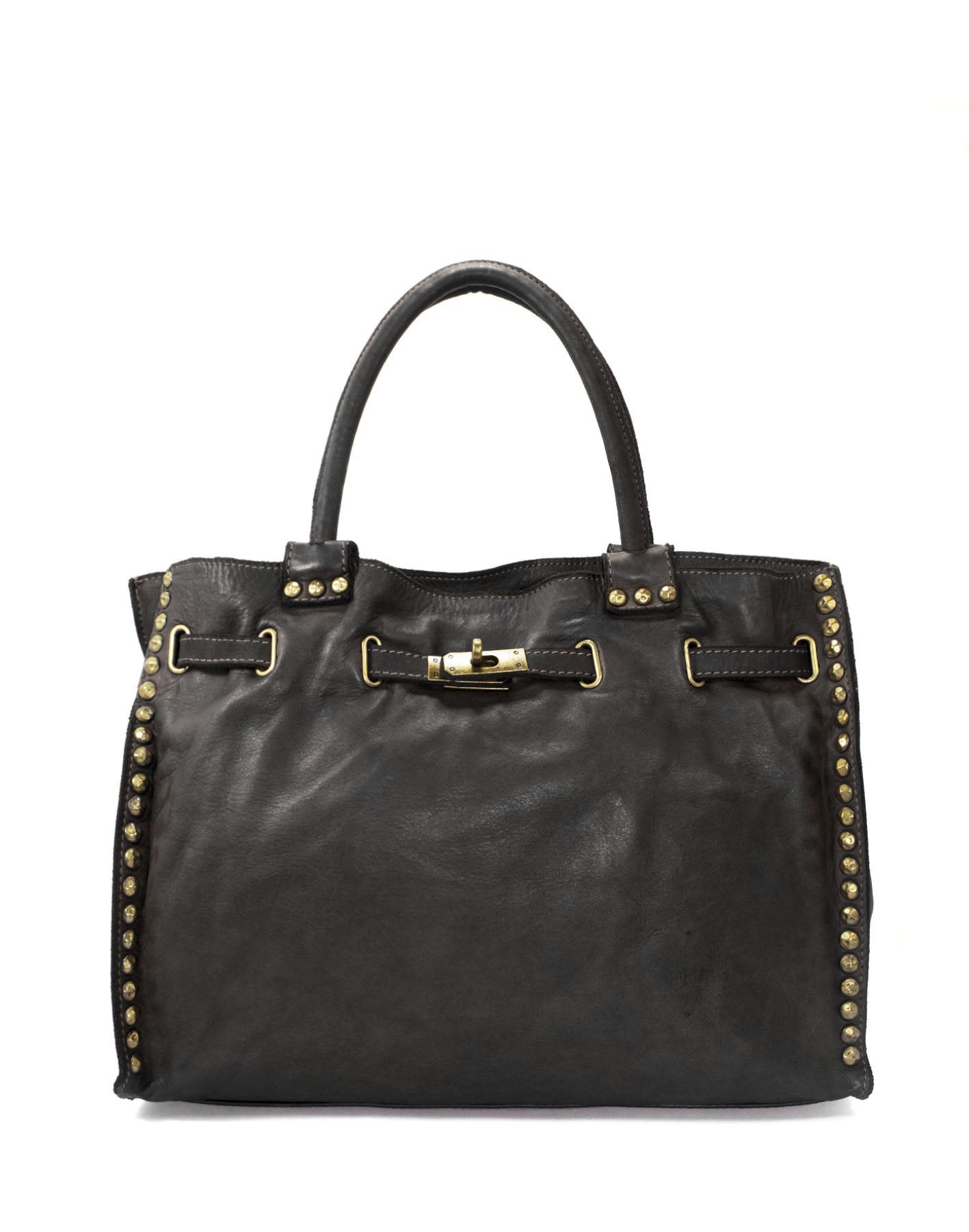 BZNA Isa Schwarz vintage Italy Designer Business Damen Handtasche Ledertasche - B Z N A