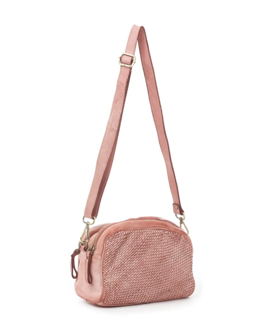 BZNA Bag Lucy Rosa Italy Designer Clutch Braided Ledertasche Umhängetasche Damen Handtasche Schultertasche Tasche Leder Shopper Neu - B Z N A