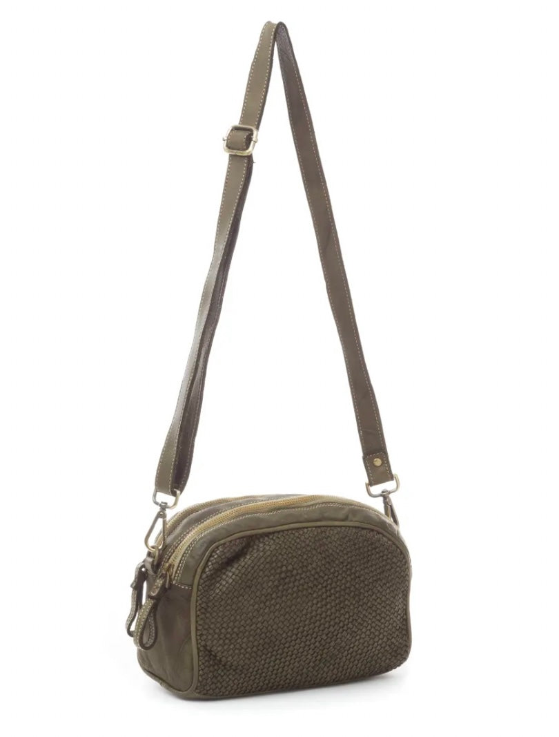 BZNA Bag Lucy verde Italy Designer Clutch Braided Ledertasche Umhängetasche Damen Handtasche Schultertasche Tasche Leder Shopper Neu - B Z N A