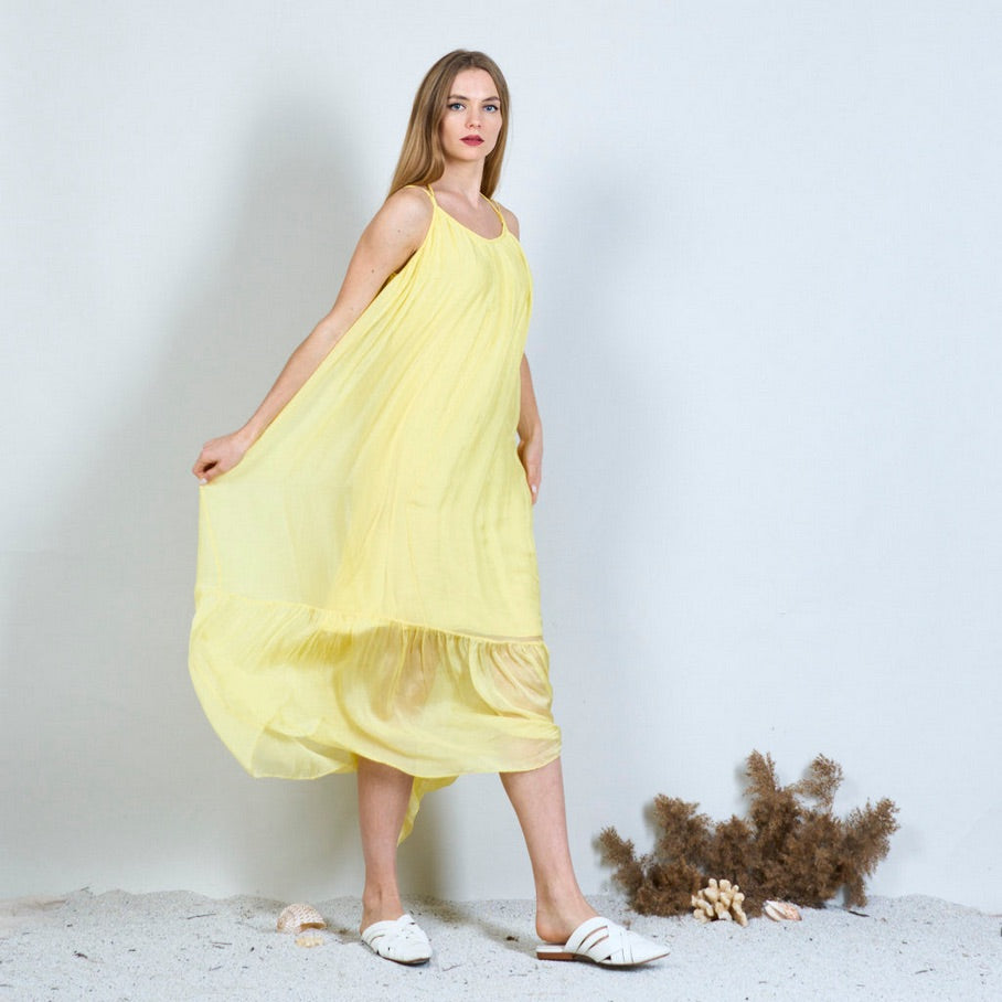 BZNA Ibiza Kleid Rückenfreies Seidenchiffon Langes Kleid Seidenkleid oneSize - B Z N A