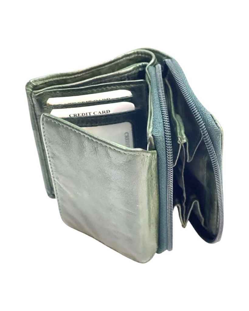 BZNA Berlin Gia Glatt Verde Wallet Leather Leder Portemonnaie Geldbörse Clutch