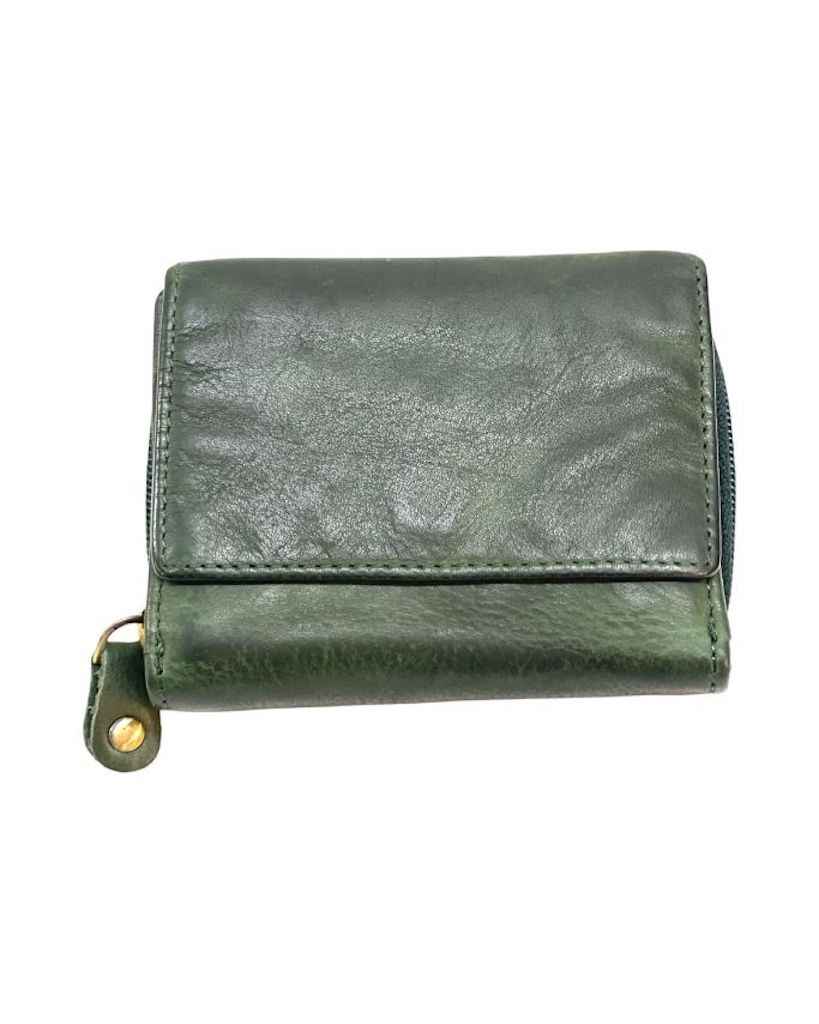 BZNA Berlin Gia Glatt Verde Wallet Leather Leder Portemonnaie Geldbörse Clutch