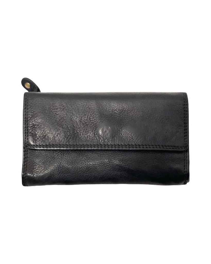 BZNA Berlin Smeza Schwarz Wallet Leather Leder Portemonnaie Geldbörse Clutch