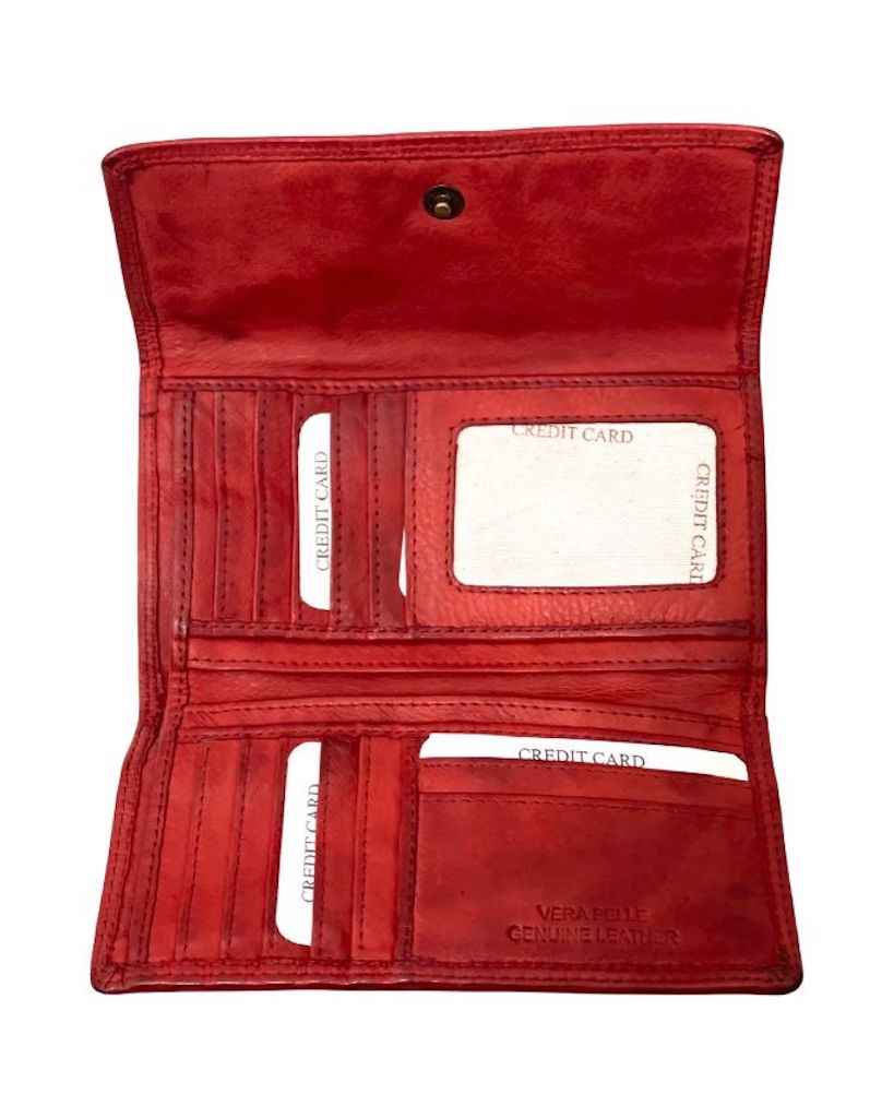 BZNA Berlin Smeza Rot Wallet Leather Leder Portemonnaie Geldbörse Clutch