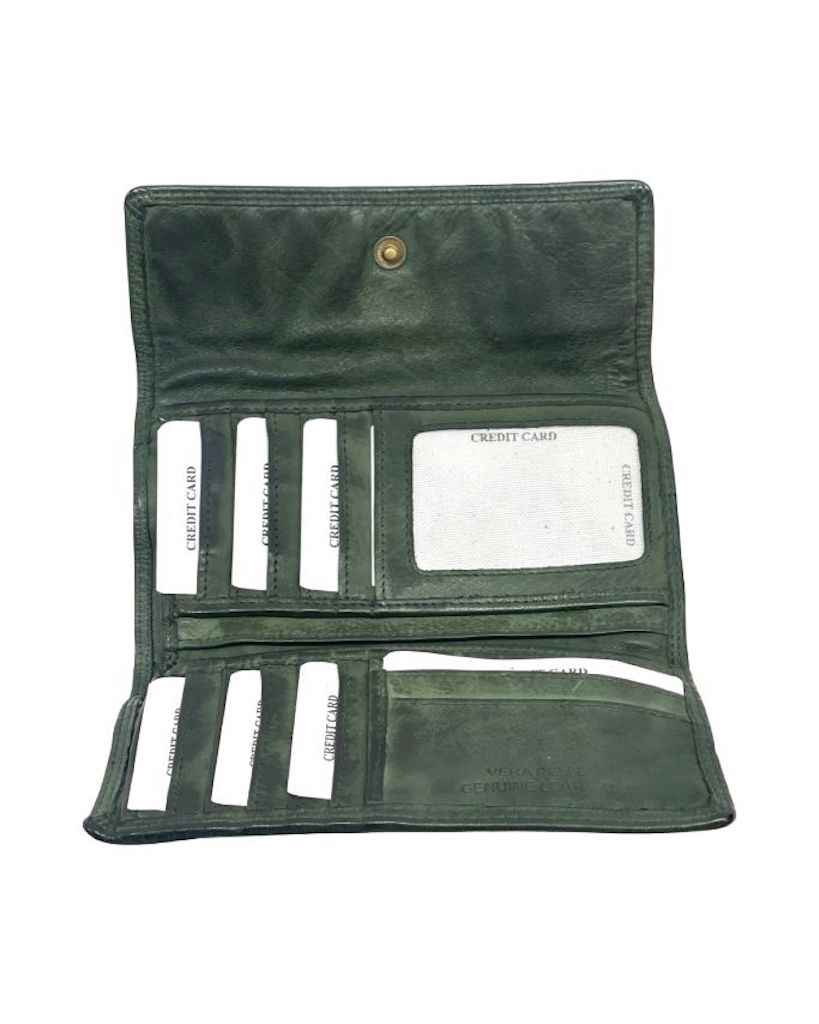 BZNA Berlin Smeza Grün Wallet Leather Leder Portemonnaie Geldbörse Clutch