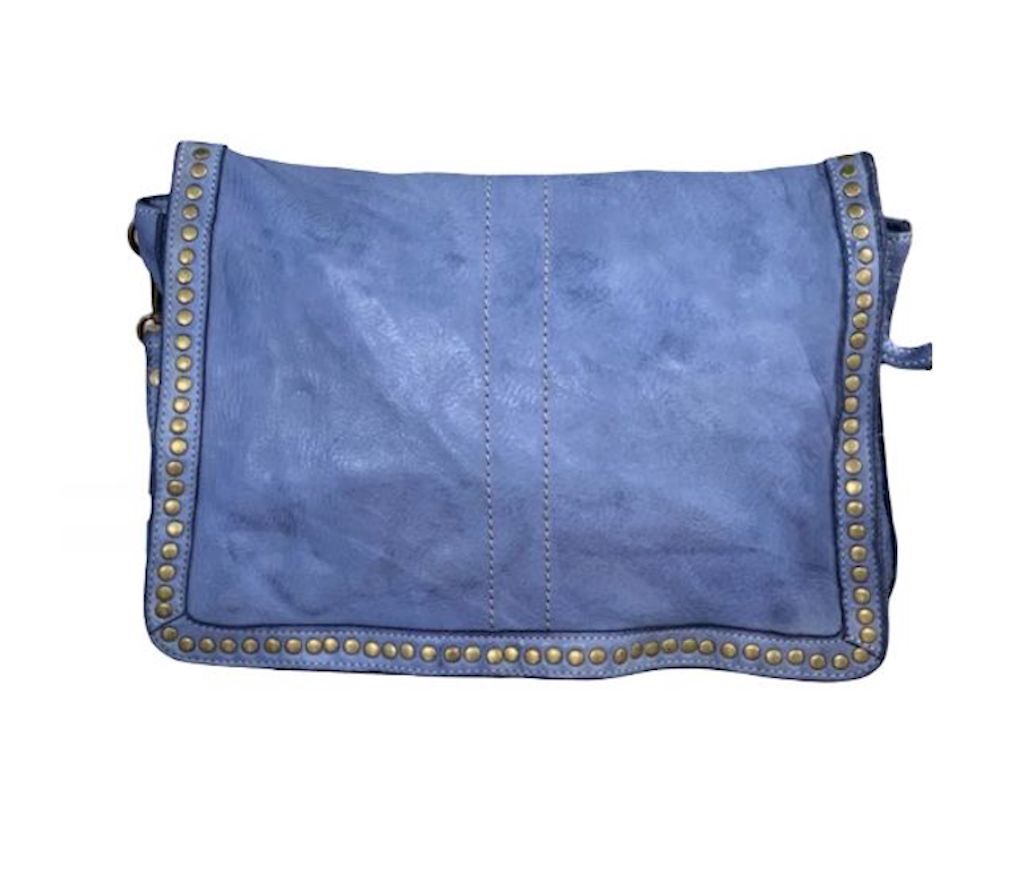 BZNA Bag Gil Denim Blau Italy Designer Clutch Umhängetasche Damen Handtasche Schultertasche Tasche Leder Shopper Neu - B Z N A