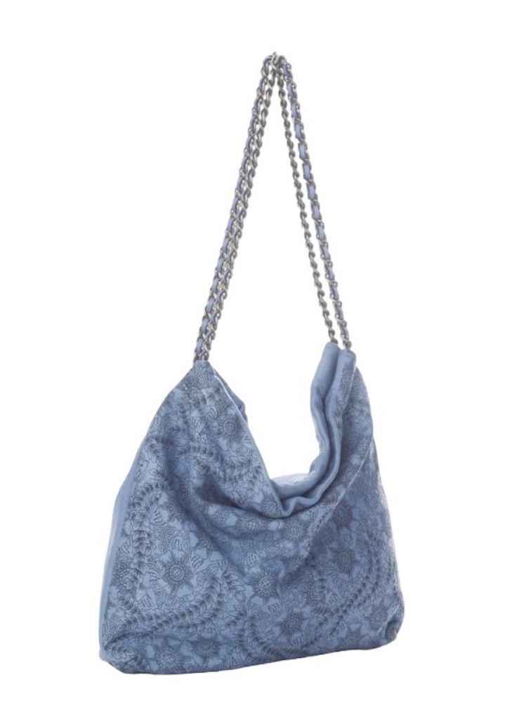 BZNA Umhängetasche Santi Denim Blau Designer Beutel Handtasche Umhängetasche