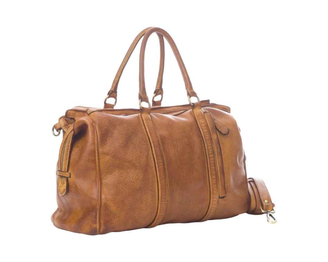 BZNA Bag Bea Cognac Italy Designer Unisex Weekender Reise Tasche Handtasche Schultertasche Leder Shopper