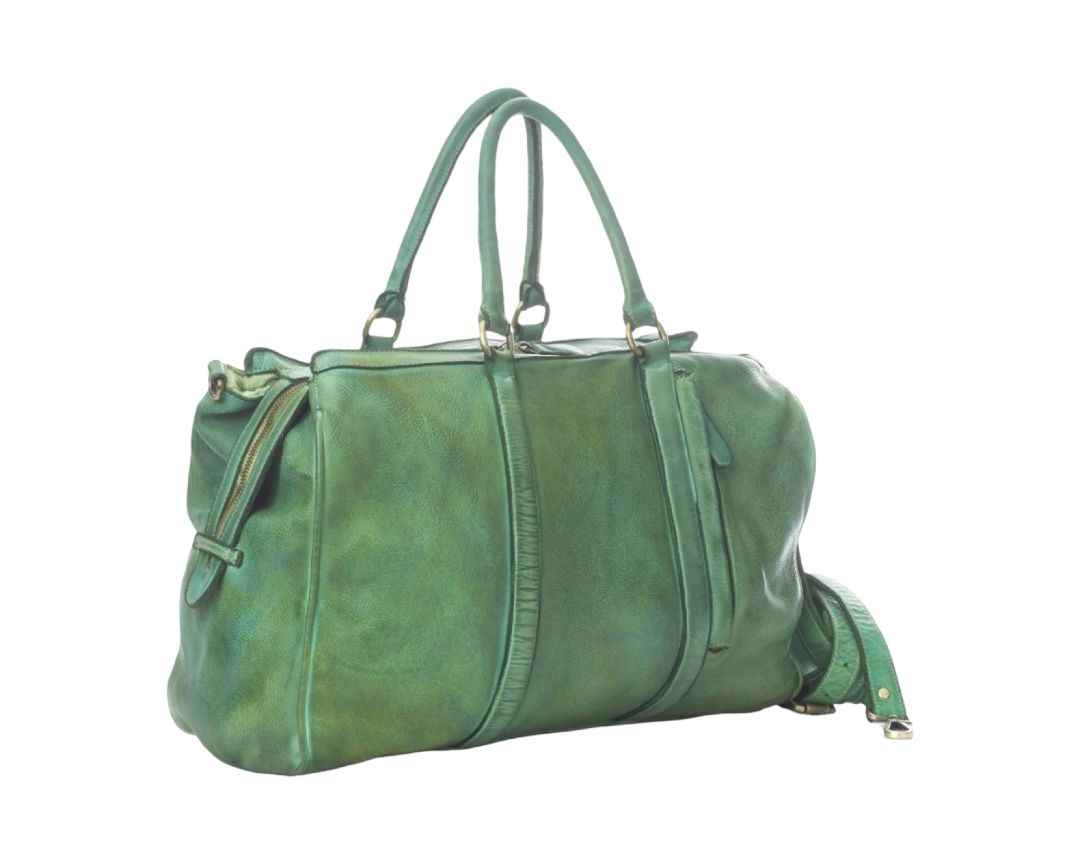 BZNA Bag Bea Grün Briliant Italy Designer Unisex Weekender Reise Tasche Handtasche Schultertasche Leder Shopper
