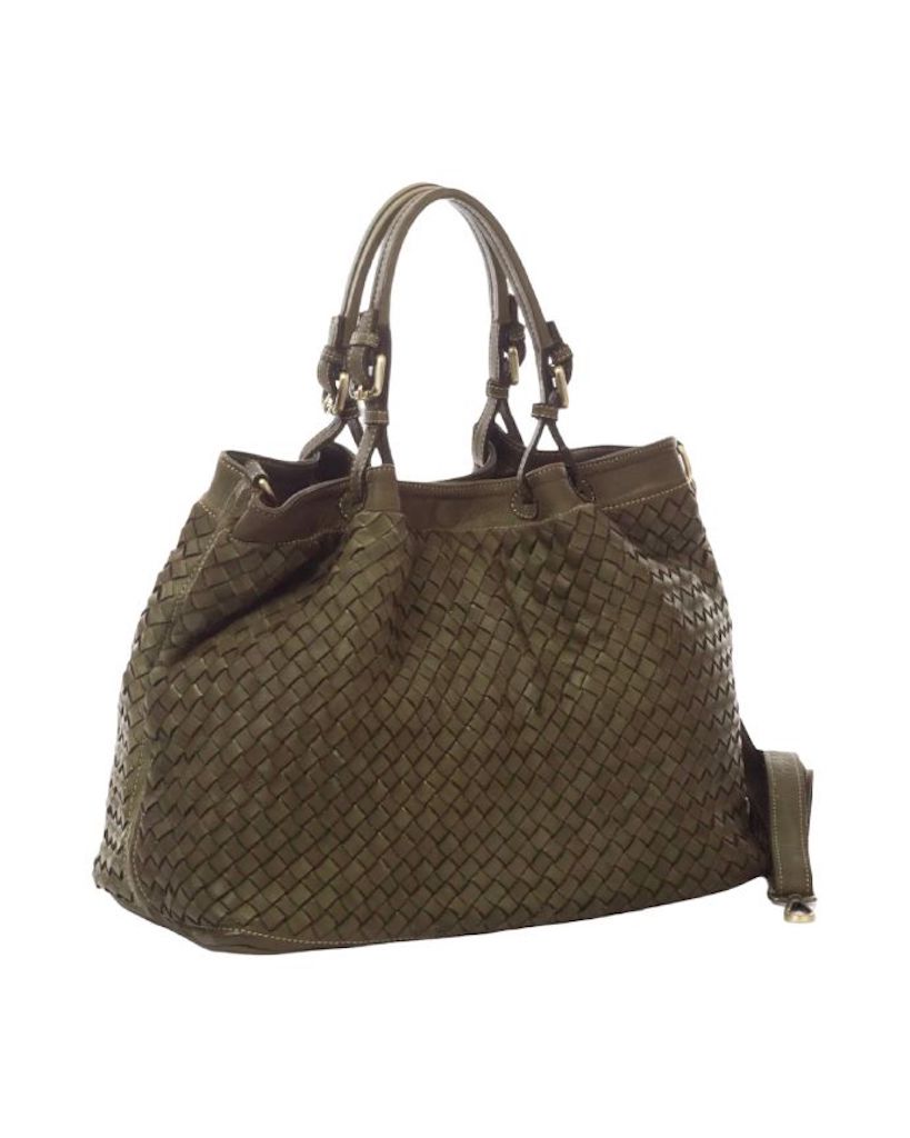 BZNA Bag Rene Grün Italy Designer geflochten Damen Handtasche Schultertasche Tasche Shopper Neu - B Z N A