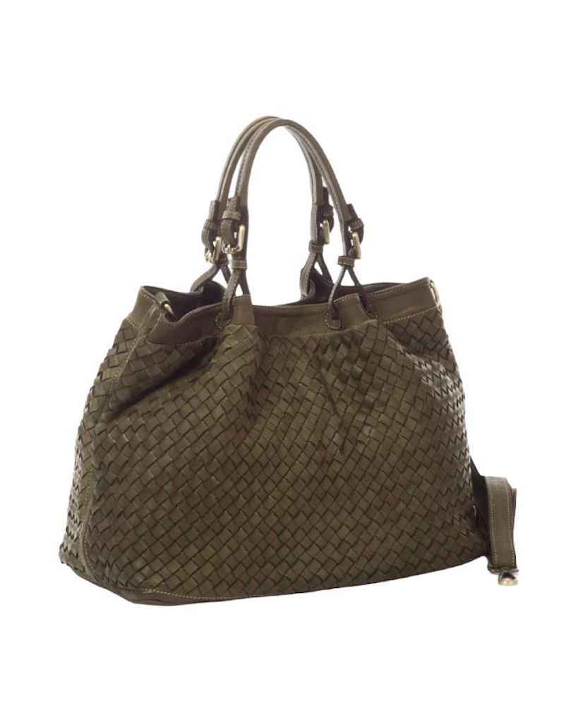 BZNA Bag Rene Grün Italy Designer geflochten Damen Handtasche Schultertasche Tasche Shopper Neu