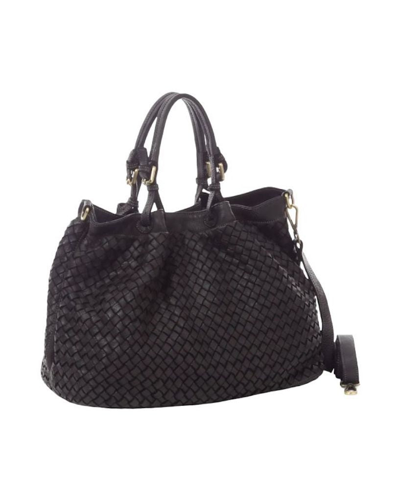 BZNA Bag Rene Schwarz Italy Designer geflochten Damen Handtasche Schultertasche Tasche Shopper Neu - B Z N A