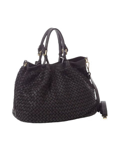 BZNA Bag Rene Schwarz Italy Designer geflochten Damen Handtasche Schultertasche Tasche Shopper Neu - B Z N A