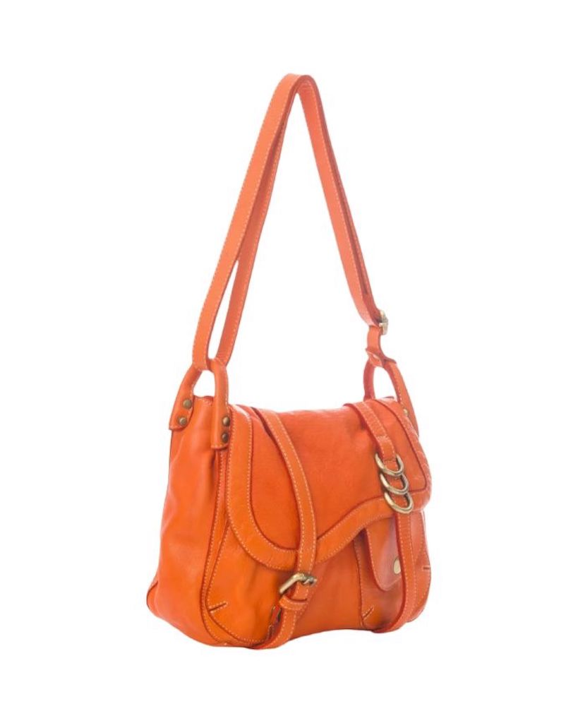 BZNA Bag Pauline Orange italy Designer Leder Schulter Ledertasche Umhänge Tasche - B Z N A