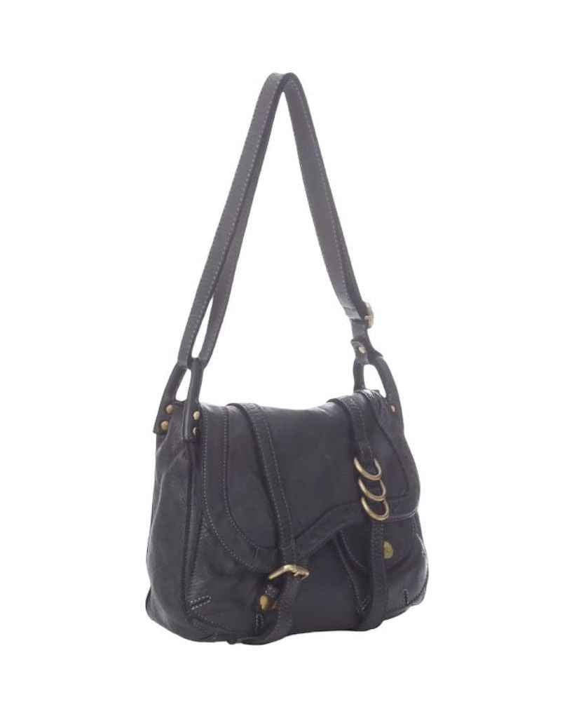 BZNA Bag Pauline Schwarz italy Designer Leder Schulter Ledertasche Umhänge Tasche