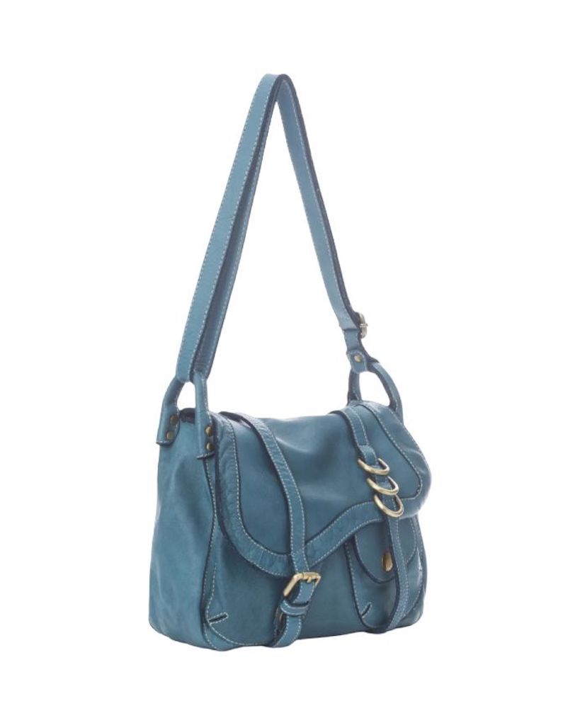 BZNA Bag Pauline Petrol italy Designer Leder Schulter Ledertasche Umhänge Tasche - B Z N A
