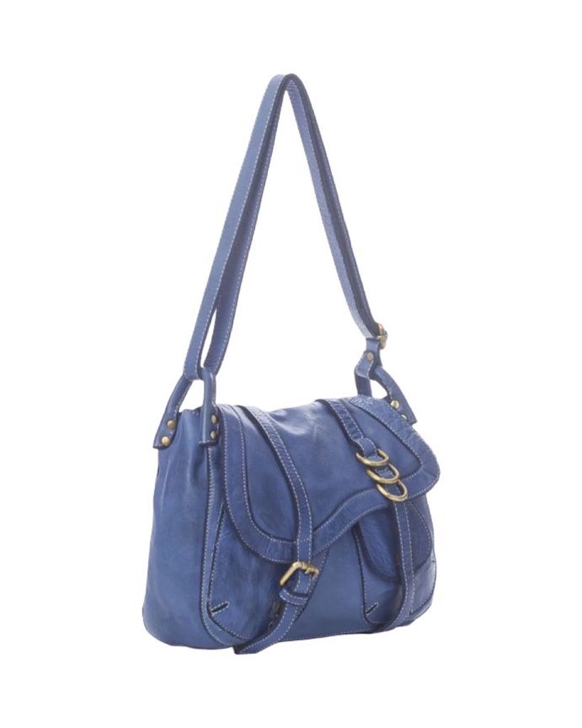 BZNA Bag Pauline Denim Blau italy Designer Leder Schulter Ledertasche Umhänge Tasche - B Z N A
