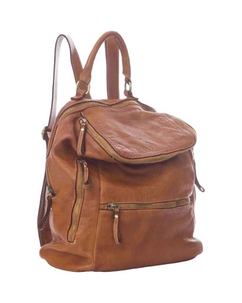 BZNA Bag Ben Cognac Backpacker Designer Rucksack Damenhandtasche Schultertasche