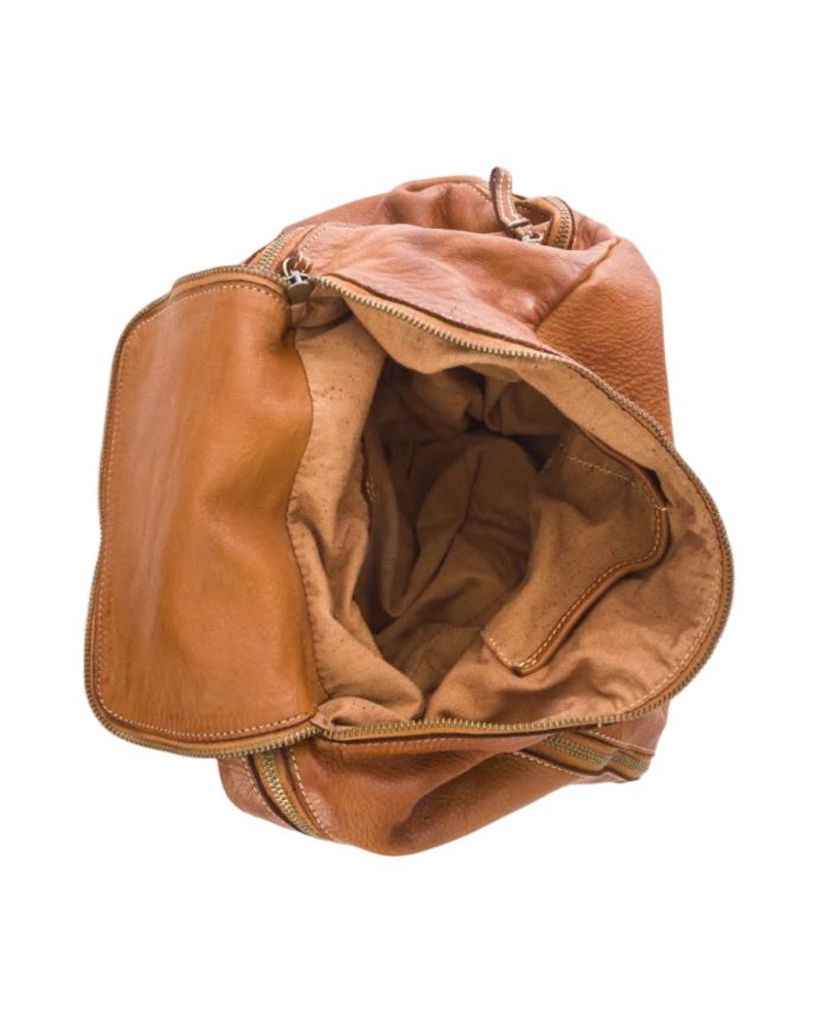 BZNA Bag Ben Taupe Backpacker Designer Rucksack Leder Schultertasche
