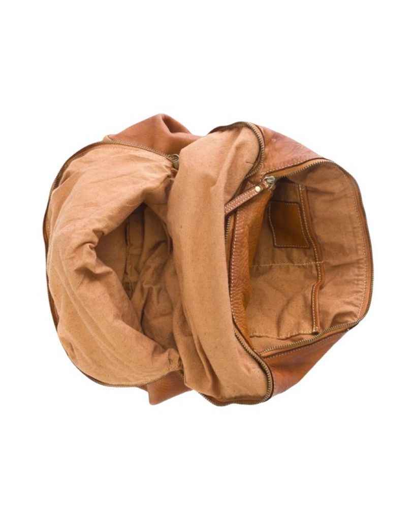 BZNA Bag Ben Beige Backpacker Designer Rucksack Leder Schultertasche
