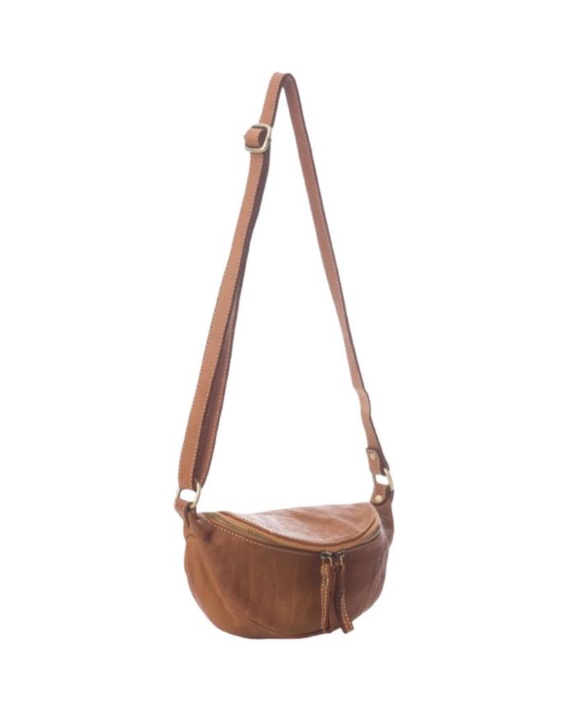 BZNA Bag Julia Cognac Italy Designer Umhängetasche Fanny Bag Schultertasche Tasche Leder Neu - B Z N A