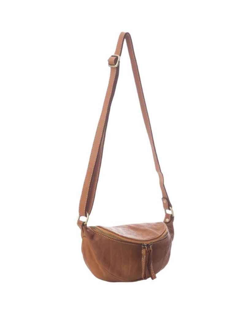 BZNA Bag Jutia Cognac Italy Designer Umhängetasche Fanny Bag Schultertasche Tasche Leder Neu