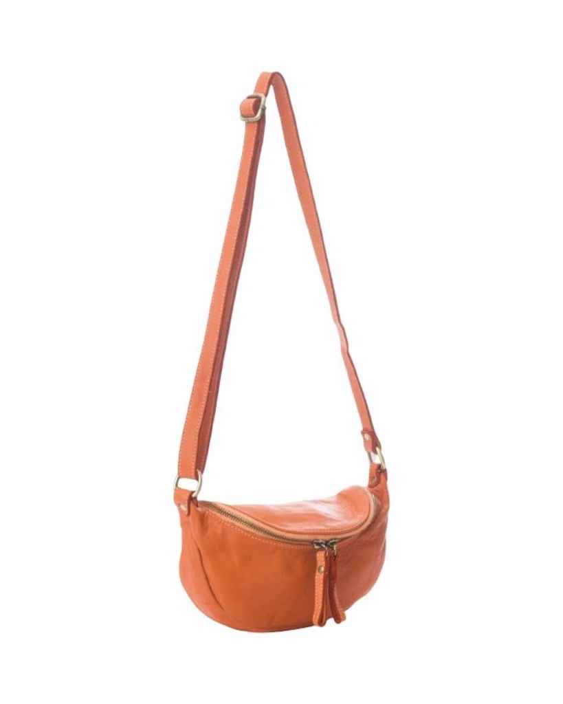 BZNA Bag Jutia Orange Italy Designer Umhängetasche Fanny Bag Schultertasche Tasche Leder Neu