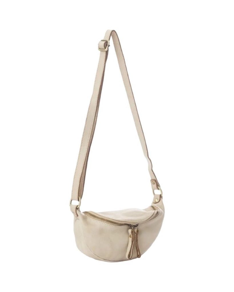 BZNA Bag Julia Beige Italy Designer Umhängetasche Fanny Bag Schultertasche Tasche Leder Neu - B Z N A
