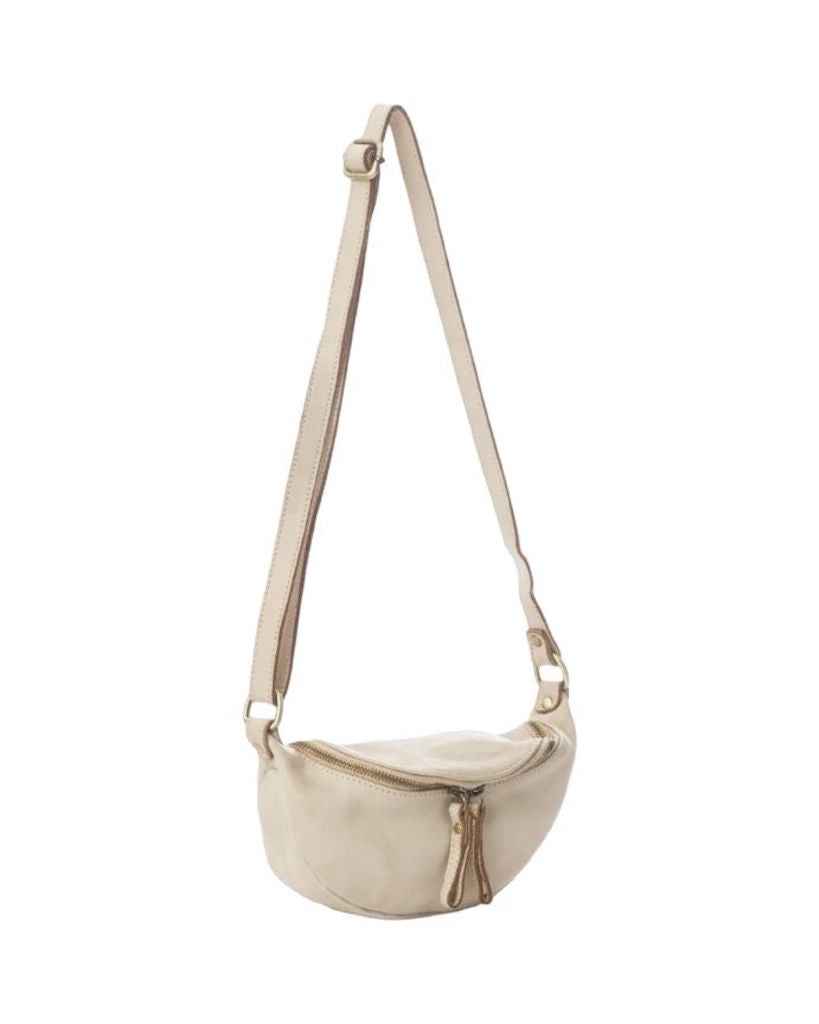 BZNA Bag Jutia Beige Italy Designer Umhängetasche Fanny Bag Schultertasche Tasche Leder Neu