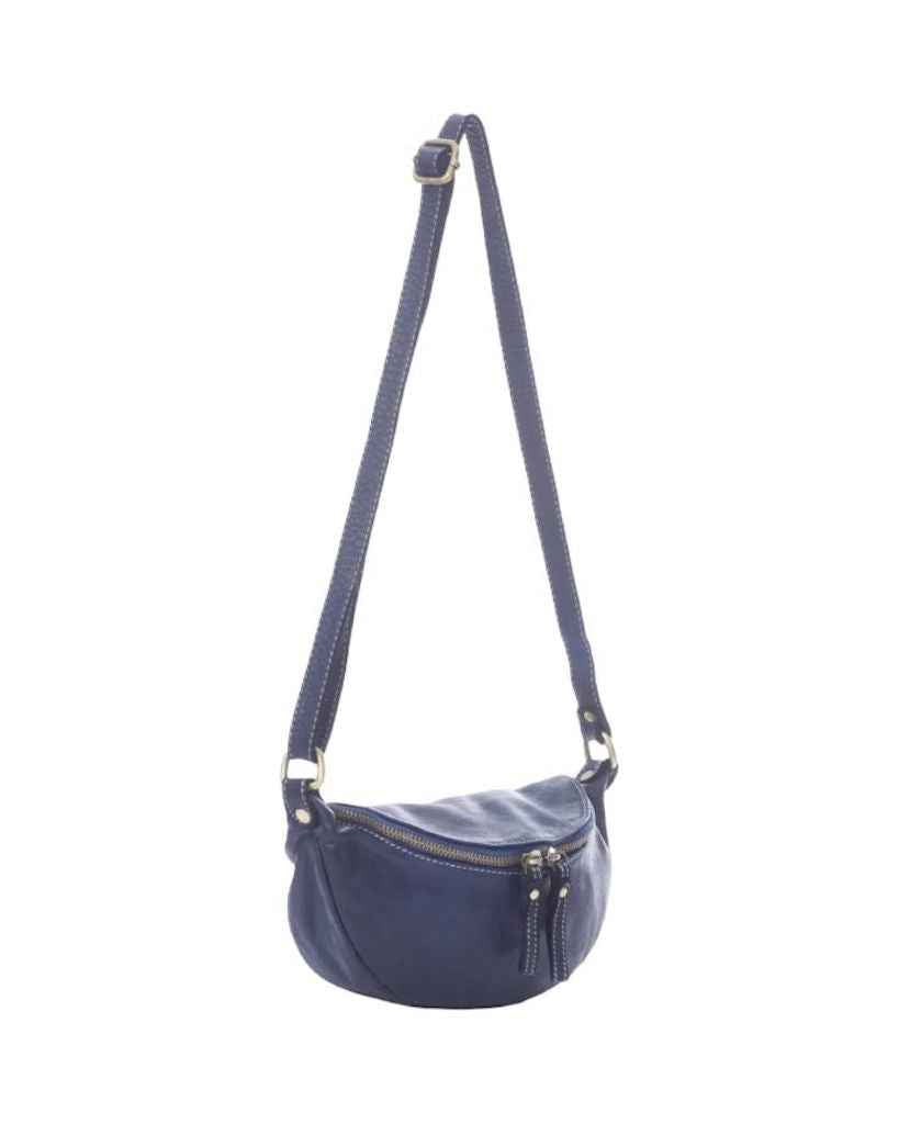 BZNA Bag Jutia Blau Italy Designer Umhängetasche Fanny Bag Schultertasche Tasche Leder Neu
