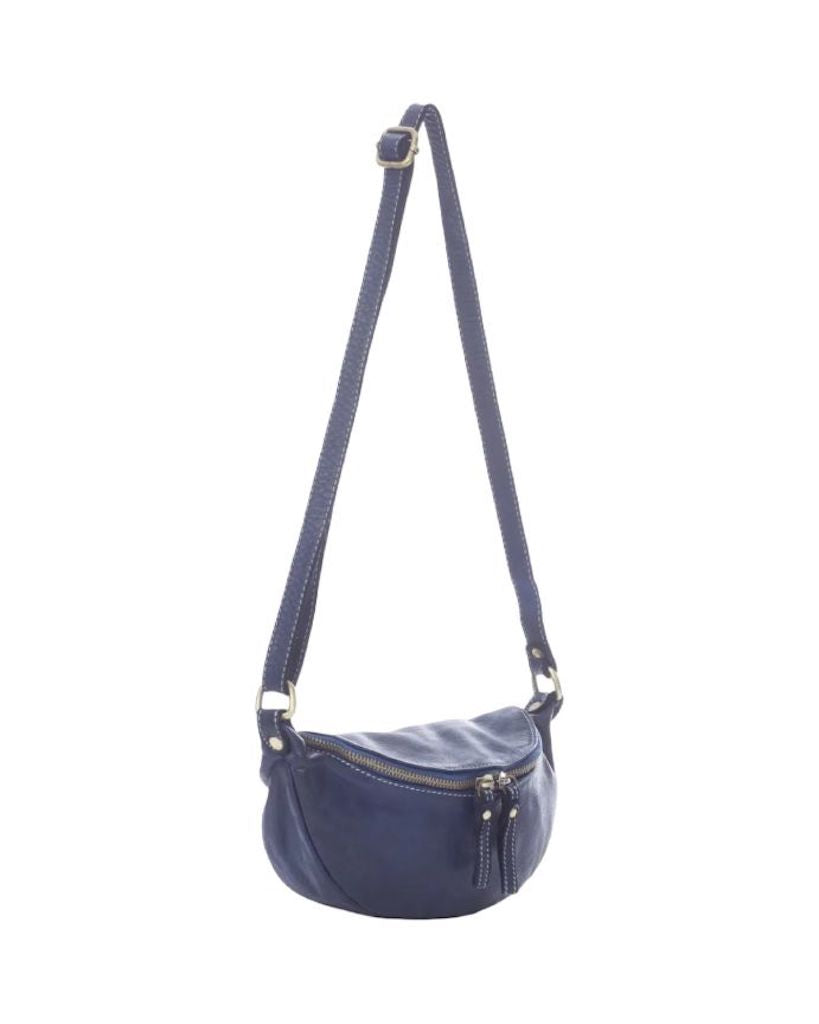 BZNA Bag Julia Blau Italy Designer Umhängetasche Fanny Bag Schultertasche Tasche Leder Neu - B Z N A