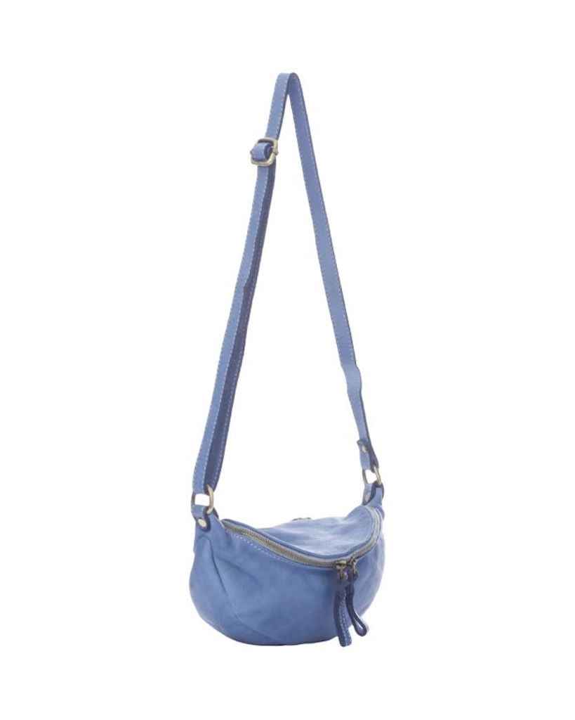BZNA Bag Jutia Denim Blau Italy Designer Umhängetasche Fanny Bag Schultertasche Tasche Leder Neu